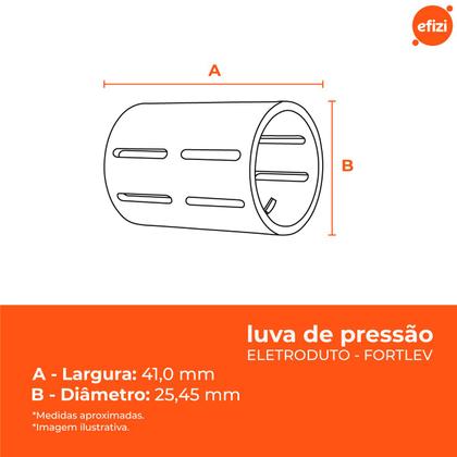 Imagem de Kit luva pressão eletroduto 25mm fortlev - 50 unidades