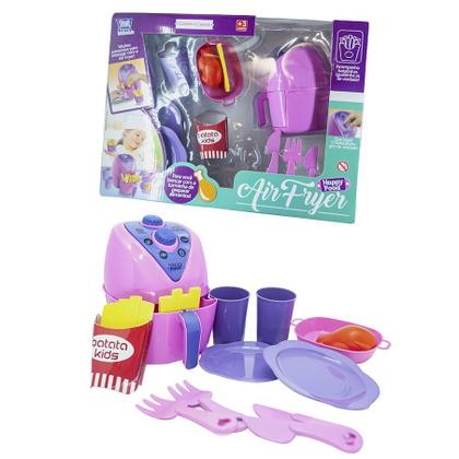 Imagem de Kit Luxo Cozinha Infantil Mercado Air Fryer Geladeira 54pç