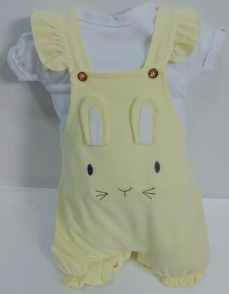 Imagem de Kit Luxo Macacão Jardineira + Body Bebê Menina Verão 7949