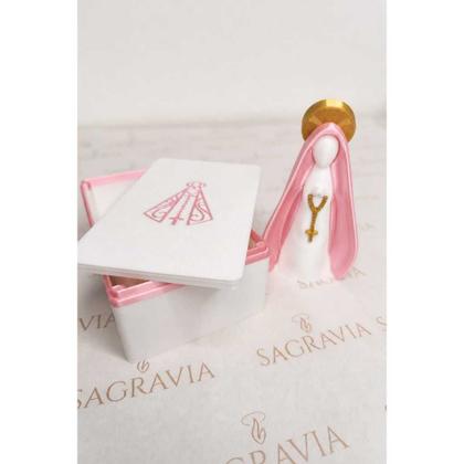 Imagem de Kit Luxo Nossa Senhora Aparecida 11,5cm + Caixa Exclusiva Rosa