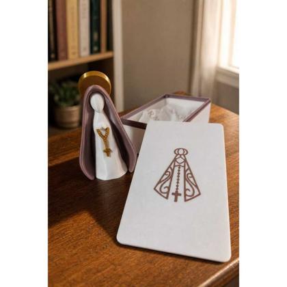 Imagem de Kit Luxo Nossa Senhora Aparecida 11,5cm + Caixa Exclusiva ROSE