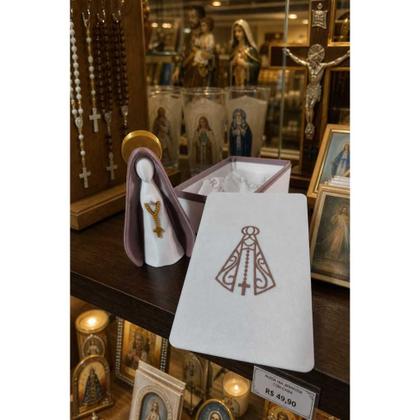 Imagem de Kit Luxo Nossa Senhora Aparecida 11,5cm + Caixa Exclusiva ROSE