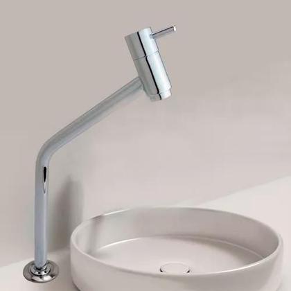 Imagem de Kit Luxo Para Lavatorio Lavabo Banheiro Cuba Alta Torneira Link 3060 + Valvula Click 7/8 Metal Cromada + Engate Trançado