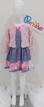 Imagem de Kit Luxo Vestido Menina Paraiso + Bolero Tam 1 2 3 4 Cd 8192