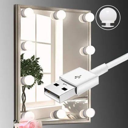 Imagem de Kit Luz Camarim.maquiagem Com 10 Lâmpadas Led Auto Colantes