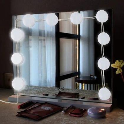 Imagem de Kit Luz Camarim.maquiagem Com 10 Lâmpadas Led Auto Colantes