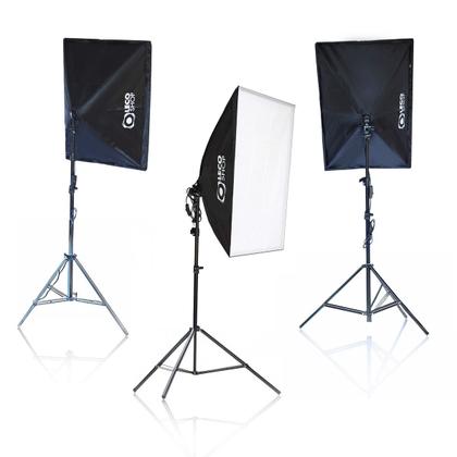 Imagem de Kit Luz Contínua Softbox 50 X 70 + Tripe 2m Estúdio Vídeo