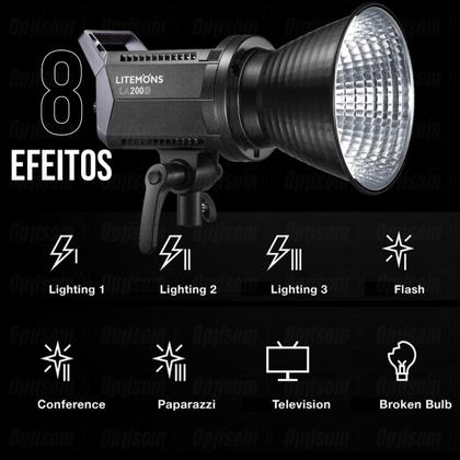 Imagem de Kit Luz Led Estudio Godox La200d Litemons 230w Daylight Com Softbox Octa Grid 120cm E Tripé