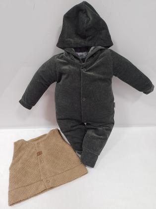 Imagem de Kit Macacão Bebê Menino Plush Capuz + Colete Zafielo Ref 568