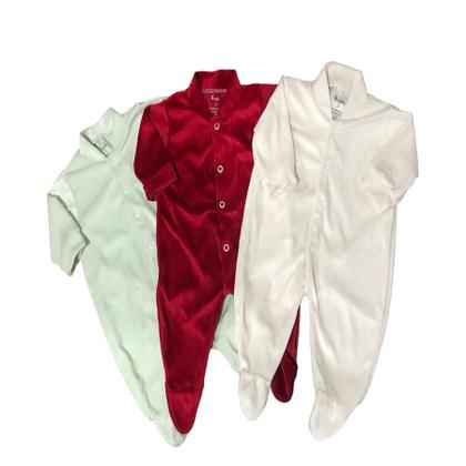 Imagem de Kit Macacão de Plush com manga Suedine 2 peças