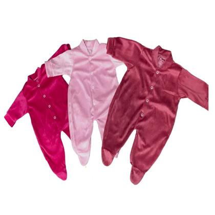 Imagem de Kit Macacão de Plush com manga Suedine 2 peças