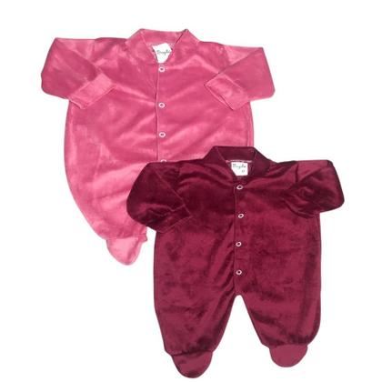 Imagem de Kit Macacão de Plush com manga Suedine 2 peças