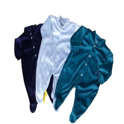 Imagem de Kit Macacão de Plush com manga Suedine 2 peças