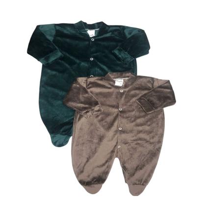 Imagem de Kit Macacão de Plush com manga Suedine 2 peças