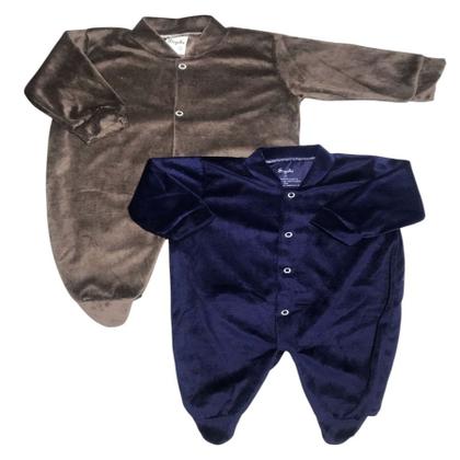 Imagem de Kit Macacão de Plush com manga Suedine 2 peças