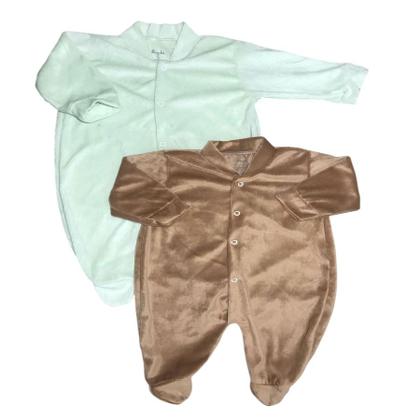 Imagem de Kit Macacão de Plush com manga Suedine 2 peças