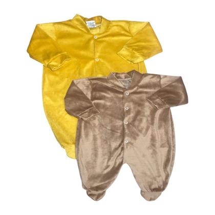 Imagem de Kit Macacão de Plush com manga Suedine 2 peças