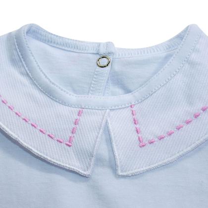 Imagem de Kit Macacão Jacquard Rosa e Body com Gola Bordada