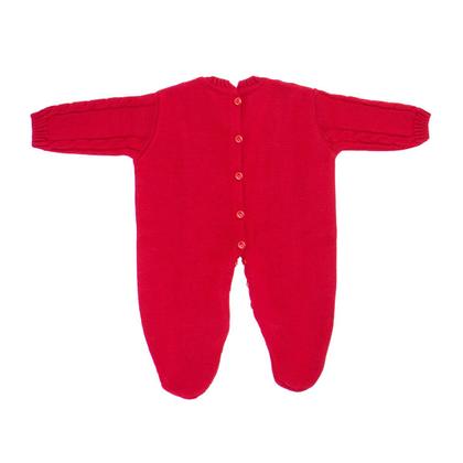 Imagem de Kit Macacão Trança Vermelho com Body Gola Bordada DU
