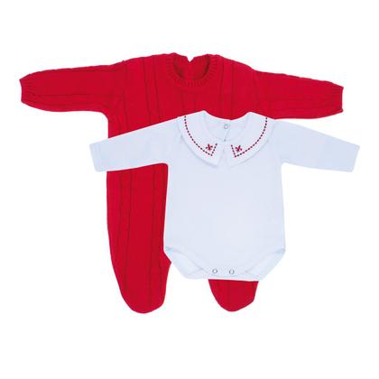 Imagem de Kit Macacão Trança Vermelho com Body Gola Bordada DU