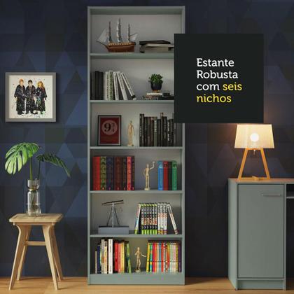 Imagem de Kit Madesa com 2 Estantes Livreiro 6908 - Cinza