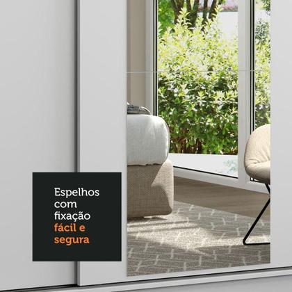 Imagem de Kit Madesa com 3 Espelhos para Guarda-Roupa Incolor