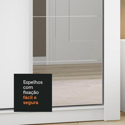 Imagem de Kit Madesa com 3 Espelhos para Guarda-Roupa Incolor