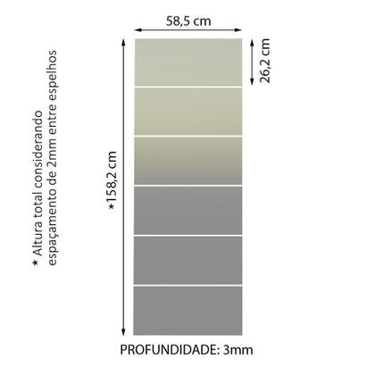 Imagem de Kit Madesa com 6 Espelhos para Guarda-Roupa Incolor