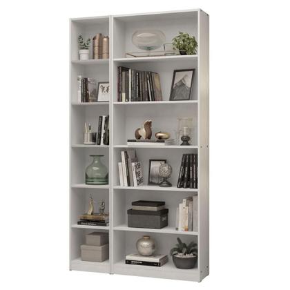 Imagem de Kit Madesa Estante Livreiro 6908 + Estante Livreiro 6906 - Branco