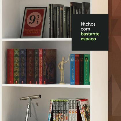 Imagem de Kit Madesa Estante Livreiro 6908 + Estante Livreiro 6906 - Branco