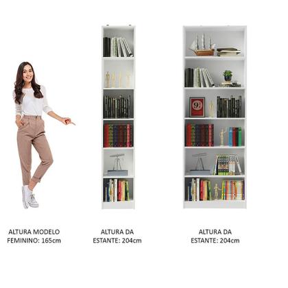 Imagem de Kit Madesa Estante Livreiro 6908 + Estante Livreiro 6906 - Branco