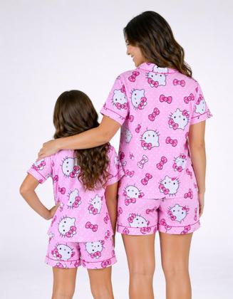 Imagem de Kit Mãe e Filha Pijama Feminino Americano Conjunto de Dormir Combinando