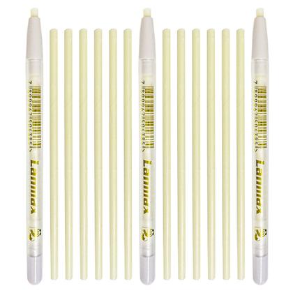 Imagem de Kit magico panda com 3 lapiseiras + 12 refis de giz reposição para marcações em tecidos apaga com calor 