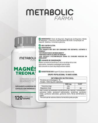 Imagem de Kit Magnesio L Treonato Dimalato Coenzima Q10 500Mg 120cápsulas Metabolic Farma