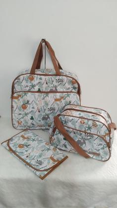 Imagem de Kit Mala Bolsas Maternidade P Trocador Safari Lilian Baby
