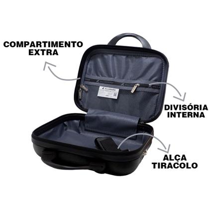 Imagem de Kit Mala Bordo Bagagem de Mão Avião Viagem Frasqueira ABS