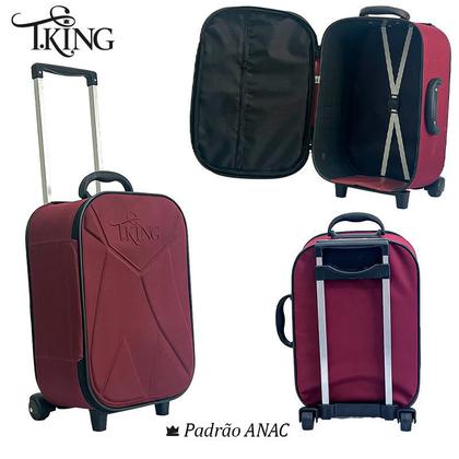 Imagem de Kit Mala Bordo Pequena Viagem 10kg Padrão ANAC Rodinhas - T.King (2 peças) - T.King