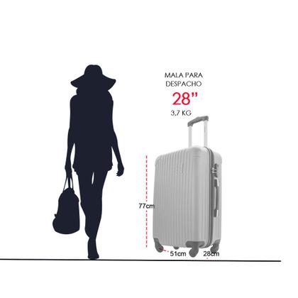 Imagem de Kit Mala de Bordo 10kg Viagem Rígida Rodas 360º ABS Cadeado Segredo Gladiador A2MB com Mochila Executiva Notebook 102