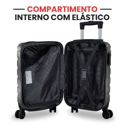 Imagem de Kit Mala De Bordo 3 Unidades Com Frasqueira Allabard Masculina 10kg ABS Rígido Rodinhas 360