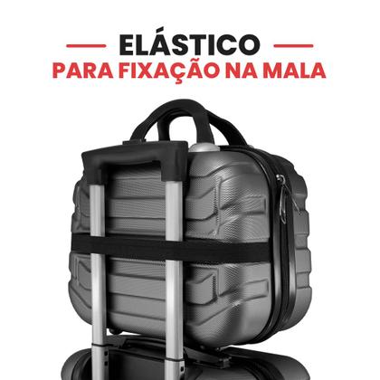 Imagem de Kit Mala De Bordo 3 Unidades Com Frasqueira Allabard Masculina 10kg ABS Rígido Rodinhas 360