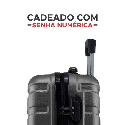 Imagem de Kit Mala De Bordo 3 Unidades Com Frasqueira Allabard Masculina 10kg ABS Rígido Rodinhas 360