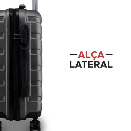 Imagem de Kit Mala De Bordo 3 Unidades Com Frasqueira Allabard Masculina 10kg ABS Rígido Rodinhas 360