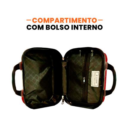 Imagem de Kit Mala De Bordo 3 Unidades Com Frasqueira Allabard Masculina 10kg ABS Rígido Rodinhas 360