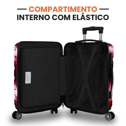 Imagem de Kit Mala De Bordo 3 Unidades Com Frasqueira Allabard Masculina 10kg ABS Rígido Rodinhas 360