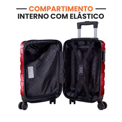 Imagem de Kit Mala De Bordo 3 Unidades Com Frasqueira Allabard Masculina 10kg ABS Rígido Rodinhas 360