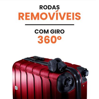 Imagem de Kit Mala De Bordo 3 Unidades Com Frasqueira Allabard Masculina 10kg ABS Rígido Rodinhas 360