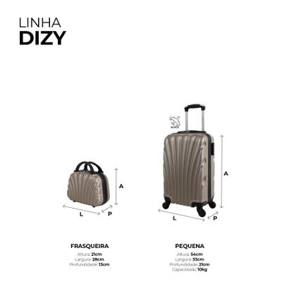 Imagem de Kit Mala de bordo com Frasqueira Dizy Swiss Move Dourado