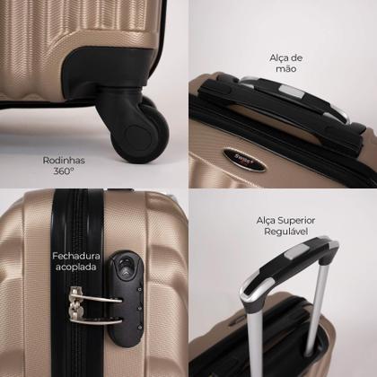 Imagem de Kit Mala de bordo com Frasqueira Dizy Swiss Move Dourado