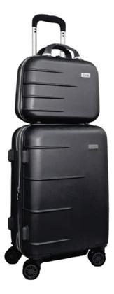 Imagem de Kit Mala De Viagem Bordo Frasqueira Abs Rodas 360 Segredo
