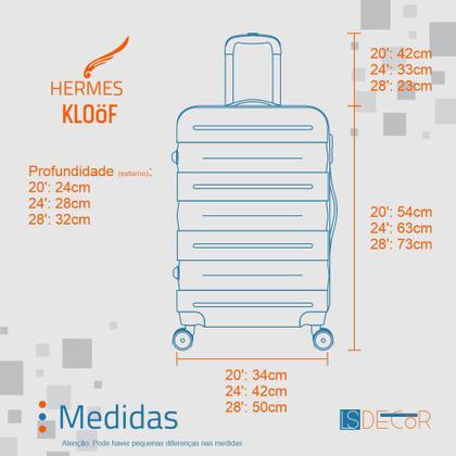 Imagem de Kit Mala de Viagem Hermes 3 Peças 10Kg 23Kg e 32Kg